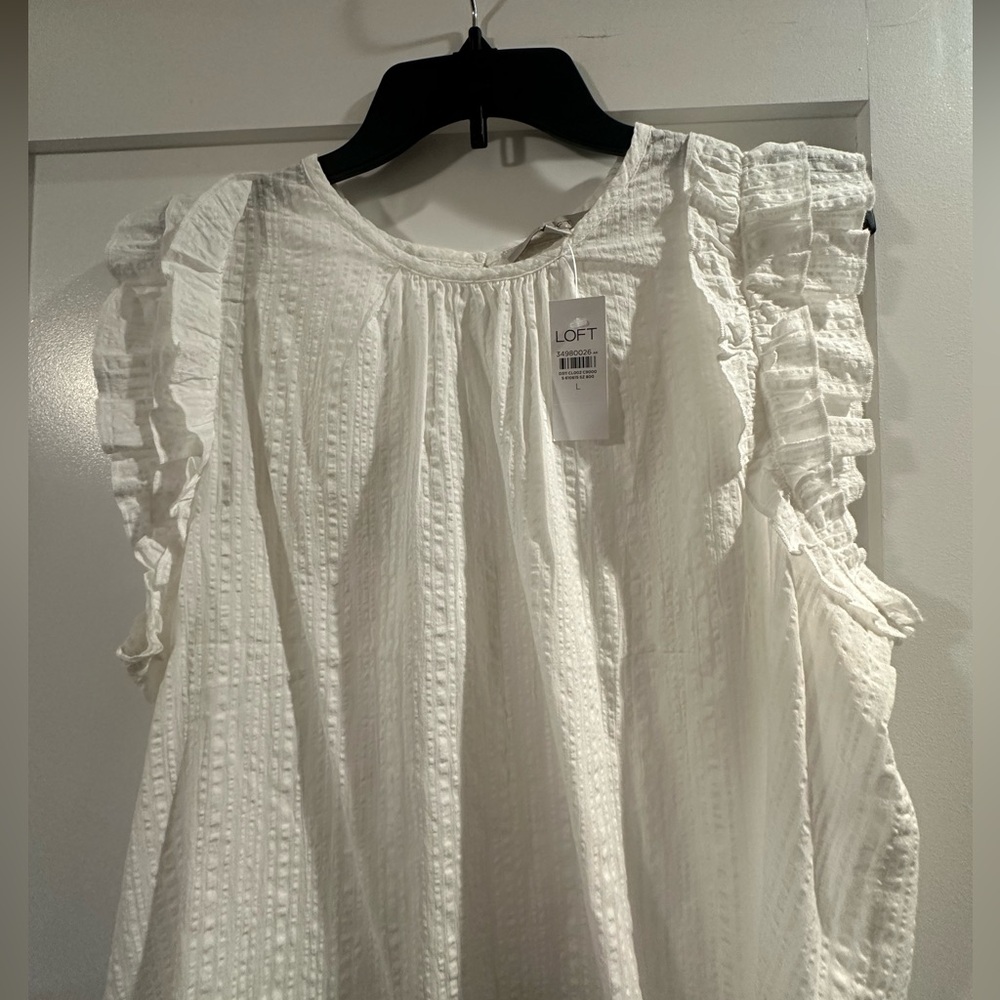 New white cotton lightweight top with